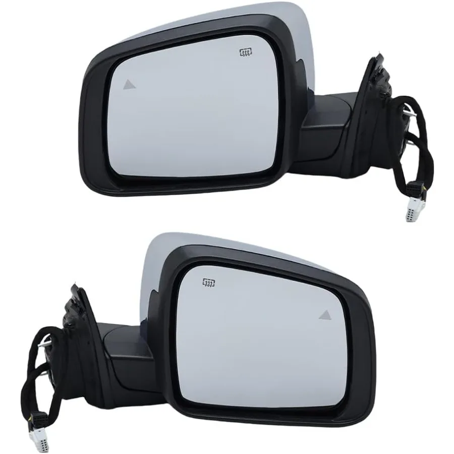 กระจกมองข้างพับได้แบบแมนนวล พร้อมขั้วต่อ 13 พิน สำหรับรถจี๊ป แกรนด์ เชอโรกี ปี 2011-2022 กระจกมองข้างแบบมีระบบไล่ฝ้าและเตือนจุดบอด สำหรับด้านซ้ายและขวา