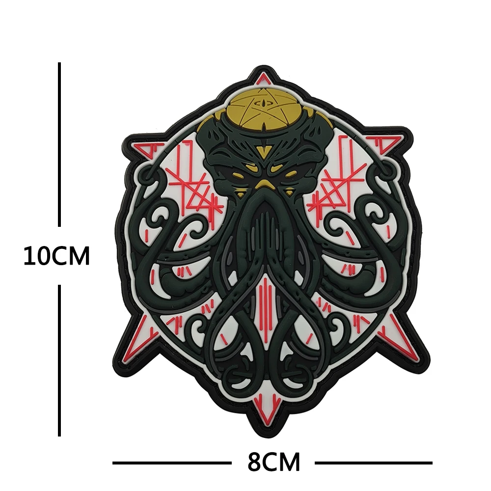 3D PVC Cthulhu Game Octopus Patches Hook and Loop Tactical Trident Morale Badge Peripheral Armband Personalized Backpack Sticker