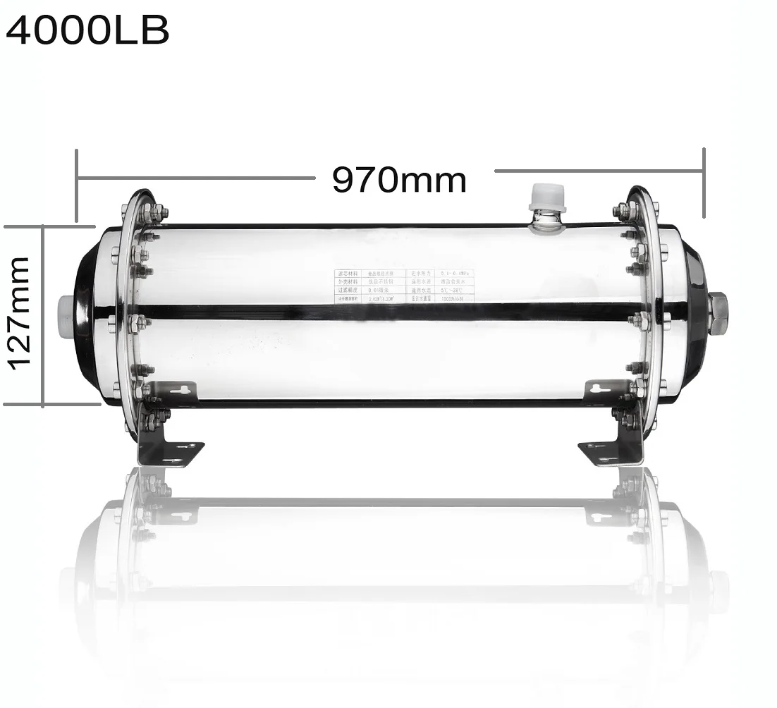 4000L/h 0,01 mícron Di: 110*908mm substituição de membrana UF de fibra oca/cartucho com qualidade alimentar de PVC adequado para φ127mm QY-GS4000LB