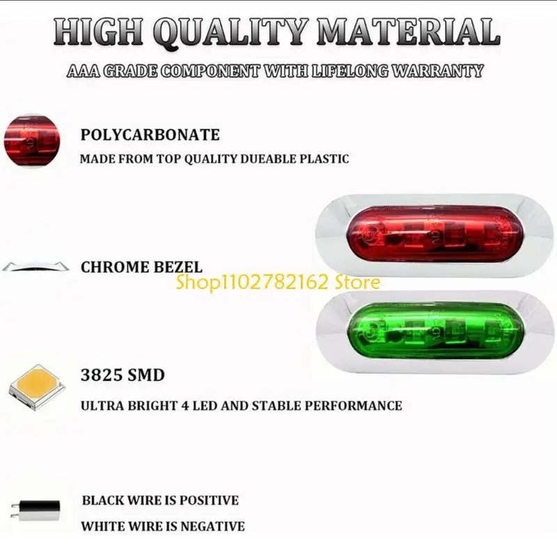 

547B 12V LED Marine Lamp Boat Navigation Light Saltwater Resistant Side Marker