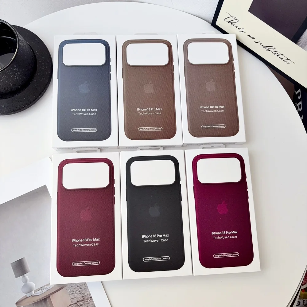 Magnetyczne etui na telefon z tkaniny Tech Woven do iPhone 18 Pro, 18 Pro Max, 17 Pro, 17 Pro Max, kompatybilne z MagSafe, z logo Apple, matowe etui ochronne. — 2