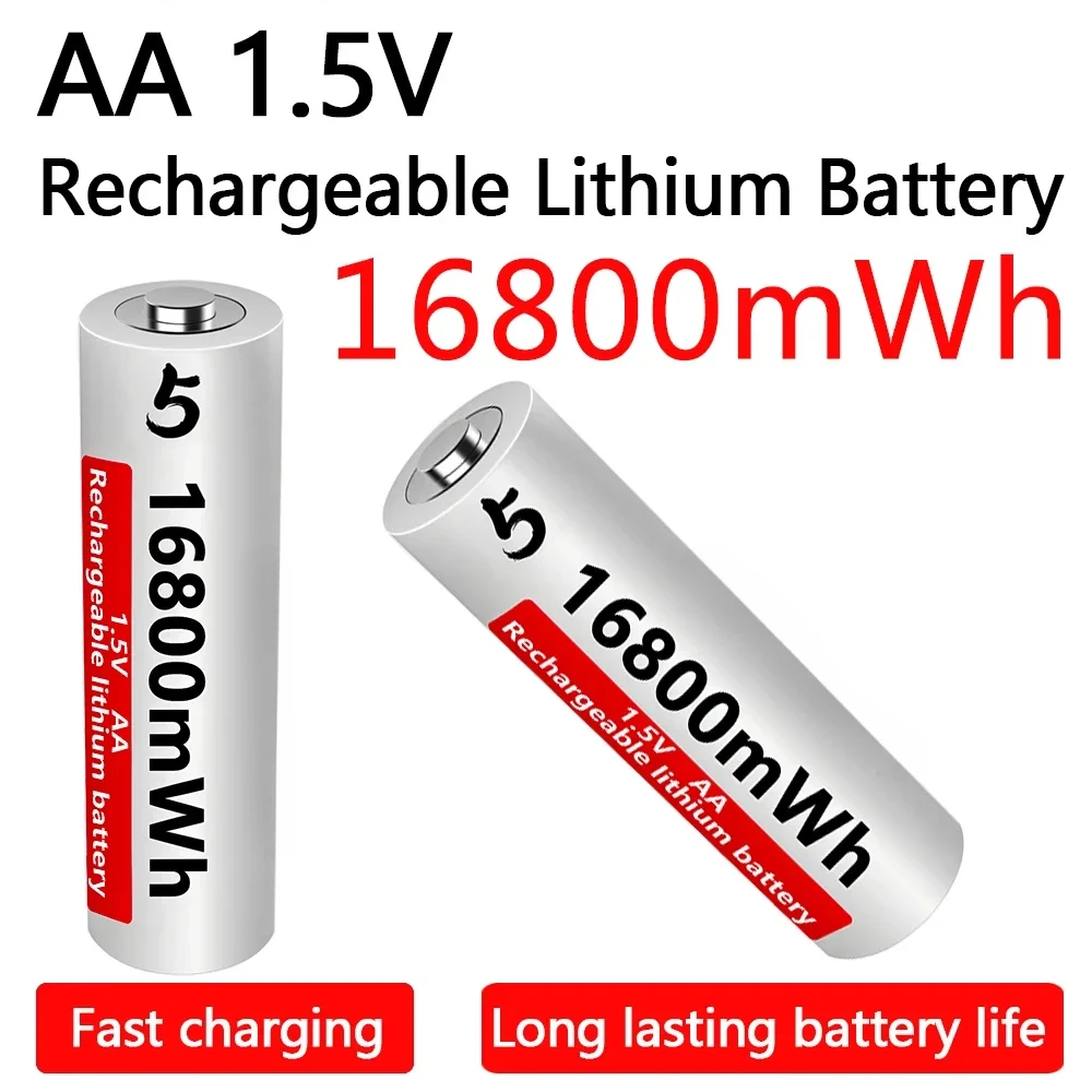 New Aa Battery 1 5v Lithium Ion Aa Rechargeable Battery With Large Capacity And High Range 16800mwh Remote Control Toy Battery