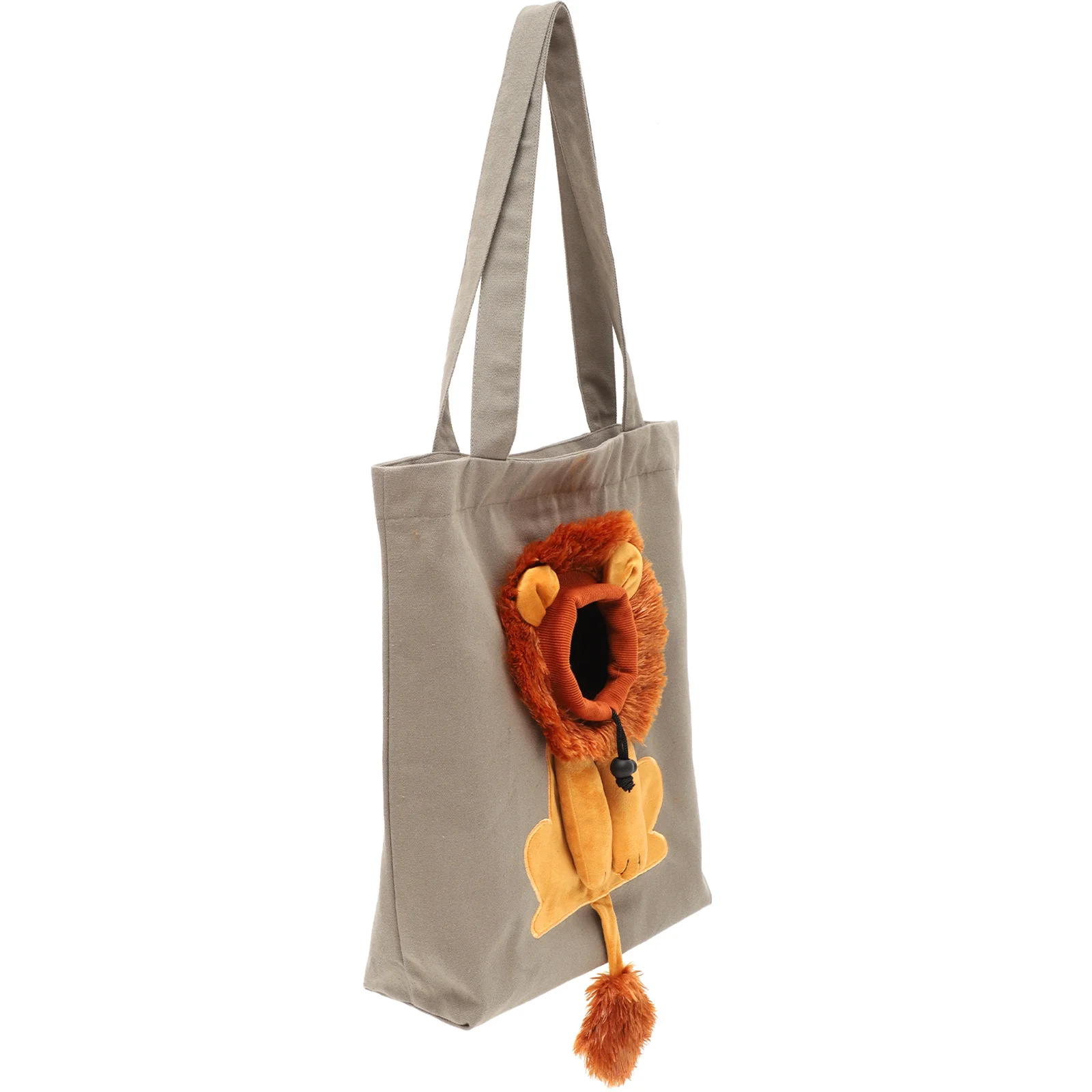 

Pet Canvas Shoulder Bag 3D Lion Design Adjustable 37cm Perimeter Lightweight Crossbody Cat Carrier Pet Canvas Carrying Bag