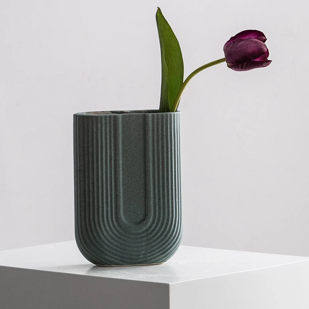 

Nordic small public simple ceramic decoration dry flower living room vase hotel homestays flower arrangement pieces flower vase