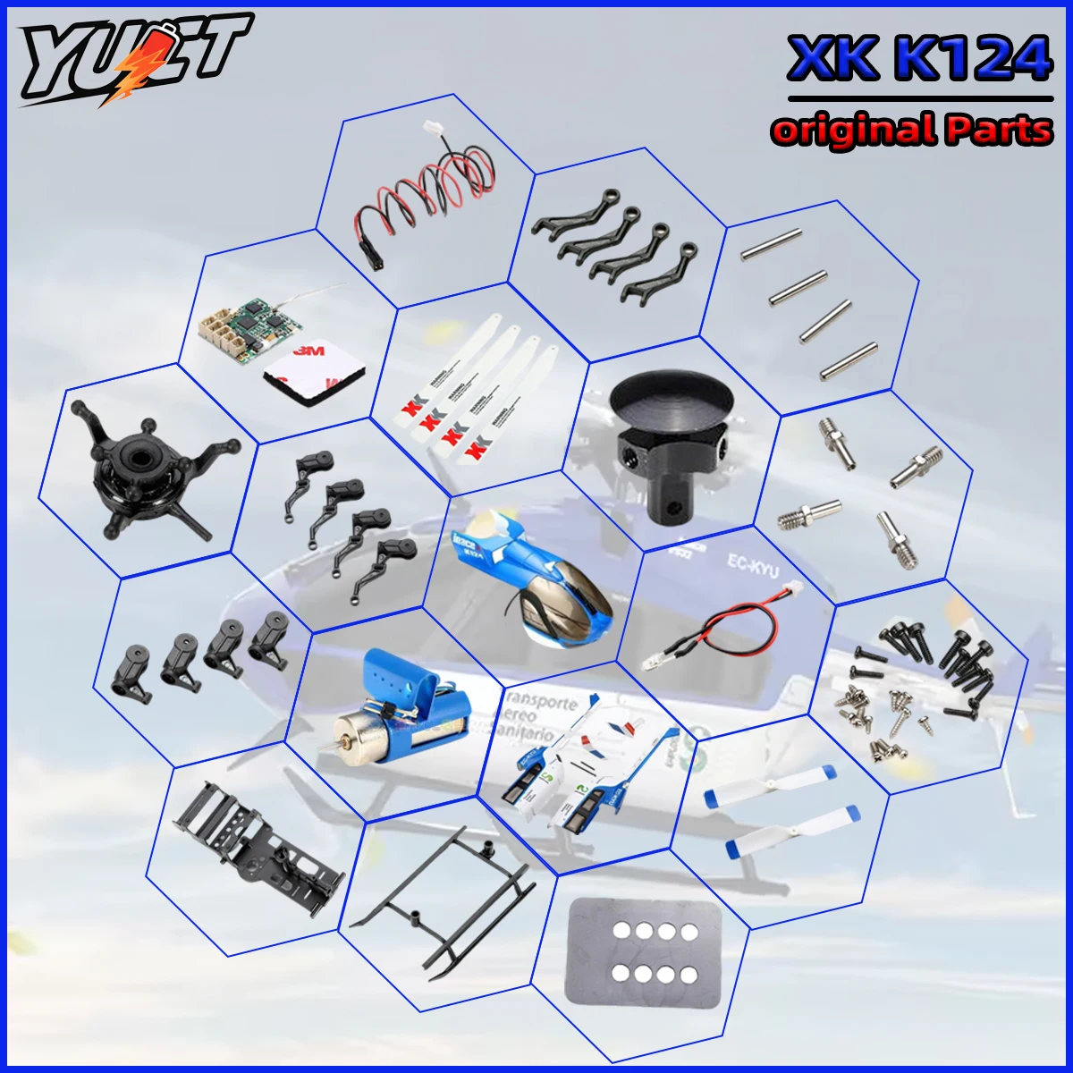 

Wltoys XK K124 RC Airplane Metal Parts And Accessories Helicopter Servo Motor ESC Lipo Battery Head Charger Metal Gear