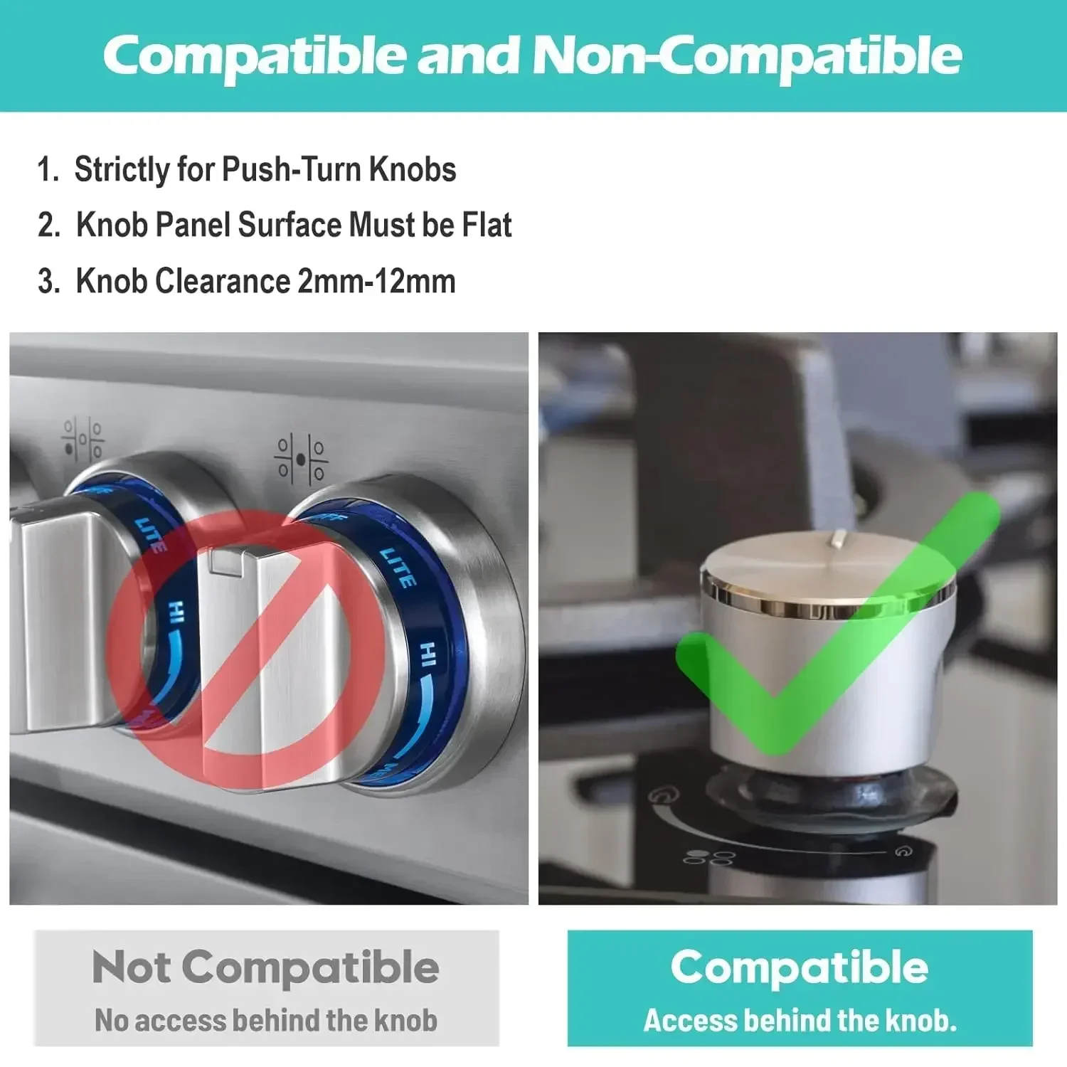 Stove Knob Locks Child Proof Safety Covers for Gas Burner Oven Knobs Includes Door Handle Guards for Complete Home Protection - view 5