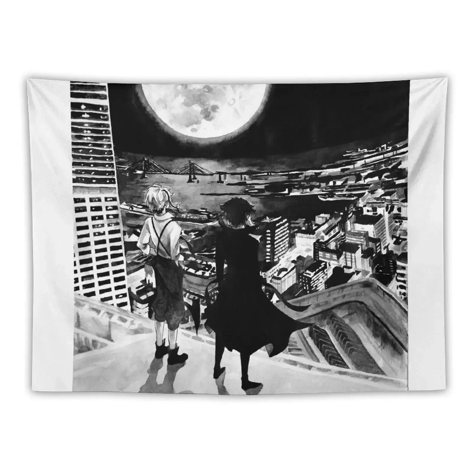 shin soukoku rooftops Tapestry Room Design Wallpaper Bedroom Room Decor Cute Tapestry