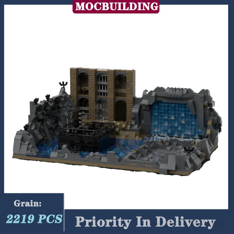 MOC Manor Batchave Waterval Model Bouwstenen Batmobile Assemblage Film Serie Collectie Speelgoed Geschenken