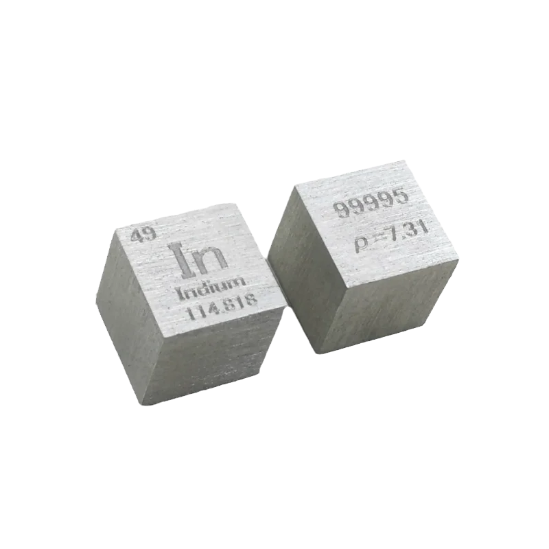 Periodic Table of Elements of Carved, 10 mm Cube, 99.995% Pure Indium, 7.3g