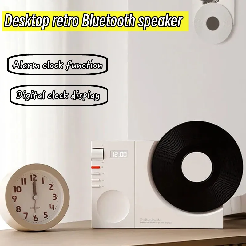 

5.3 Mini Retro Bluetooth Speaker with Clock Display Support TF Card AUX Play Wireless Hifi Sound Soundbar Vintage MP3 Music Box