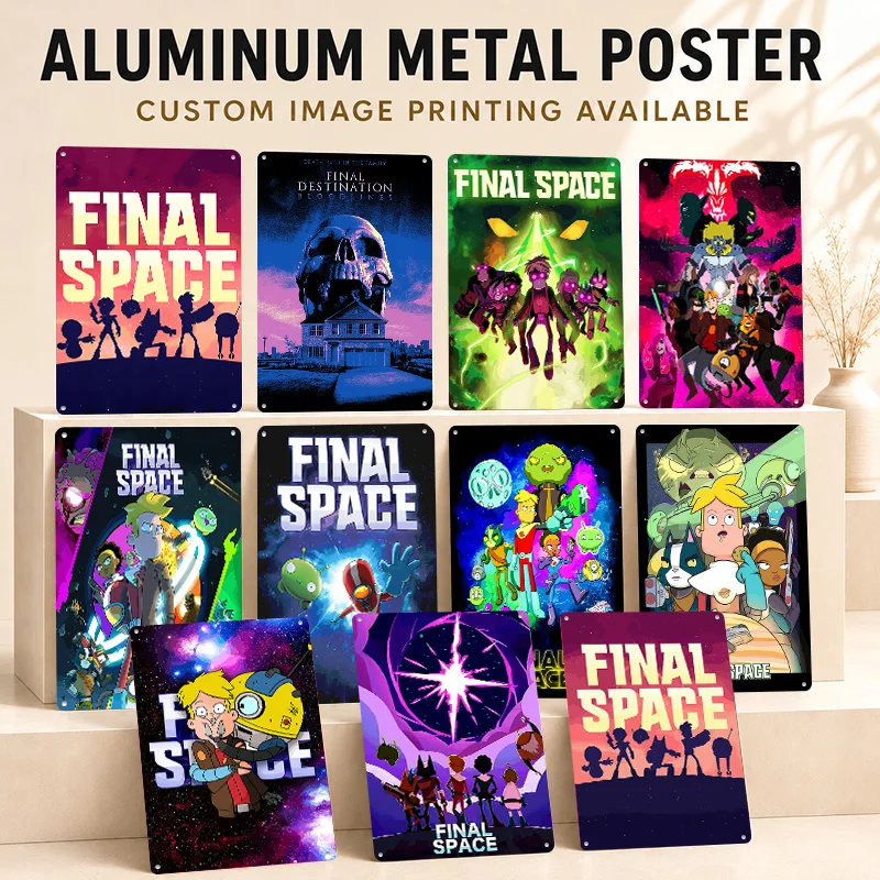 Final Space Textured Posters Customized Aluminum Metal Sign Premium Atmospheric Cinema Graphic Wall Art Ideal In Media Lounge