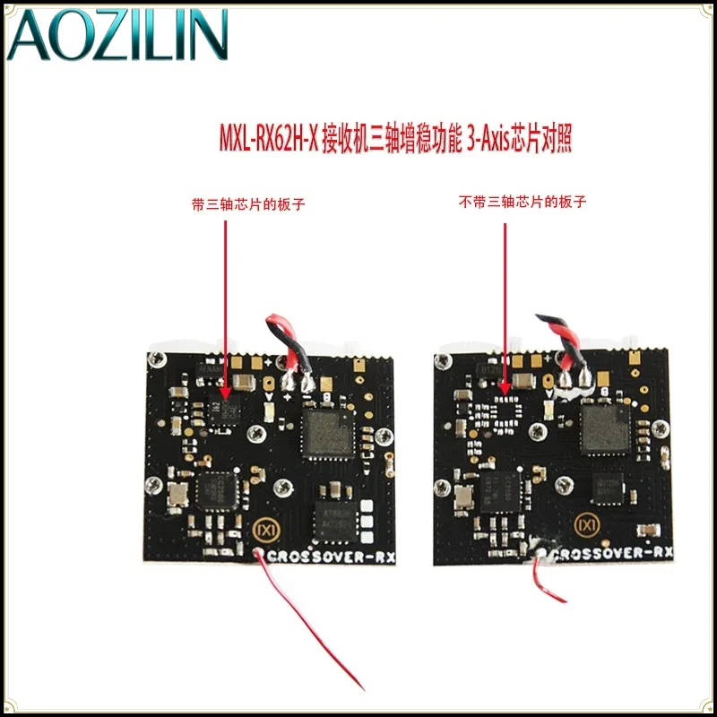 AOZILIN MXL‑RX62H V3 RC Receiver,Built‑in Dual Linear Servo Stabilizer 1S Brushed ESC for Micro Indoor RC Aircraft Model Parts