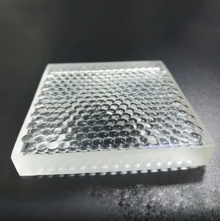 64X64mm Optical Glass Fly's-eye Lens Compound Eye Glass Fresnel Lens for Light Street Lighting Illuminating System