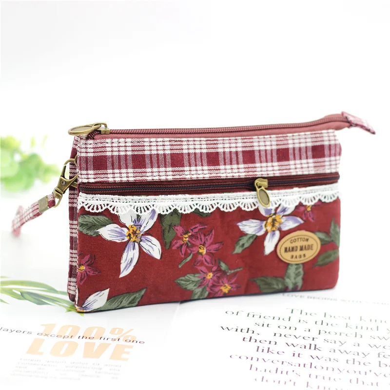 Pochette da donna con motivo floreale in cotone portafoglio da donna marca 2024 portamonete portamonete portamonete portamonete portamonete per