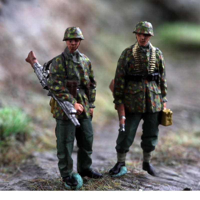 Modell im Maßstab 1:72, 2 Stück, deutsche gepanzerte Division, Infanterie-Actionfigur, Soldaten, DIY-Szene, Zubehör, Sammlung, Ausstellungsgeschenke