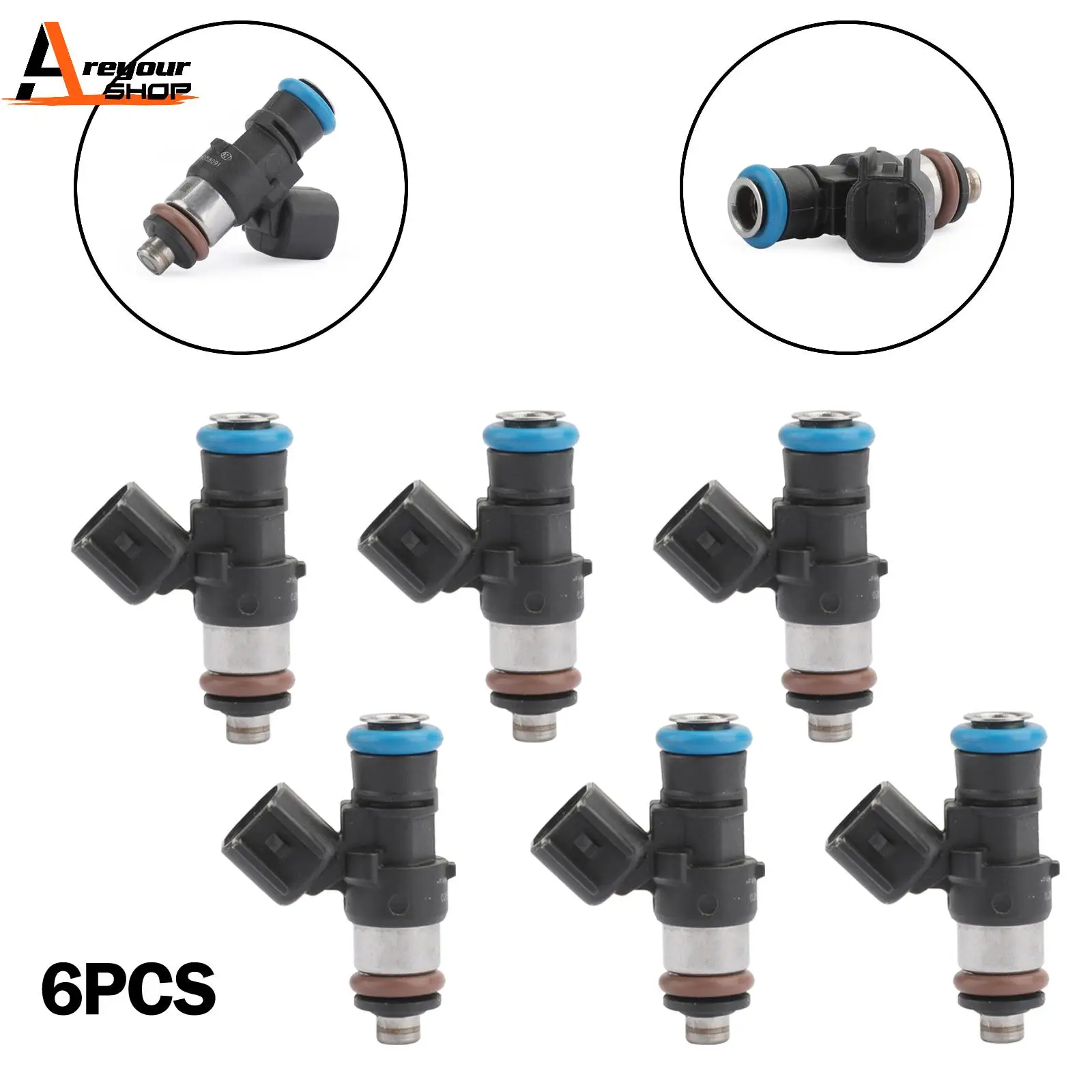 Areyourshop 6pcs Fuel Injectors Fit for Ford for Mercury for Mazda for Lincoln 3.5L 3.7L CX-9 4G2115 7T4Z-9F593-B CY01-13-250