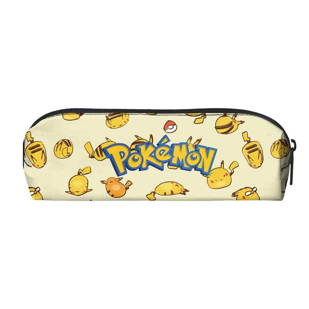 Pokemon Pikachu Pencilcase Cartoon Pikachu Pencilcase Student Polyester Pen Bag Storagebag Kids Stationery Box Zipper Bag Gift