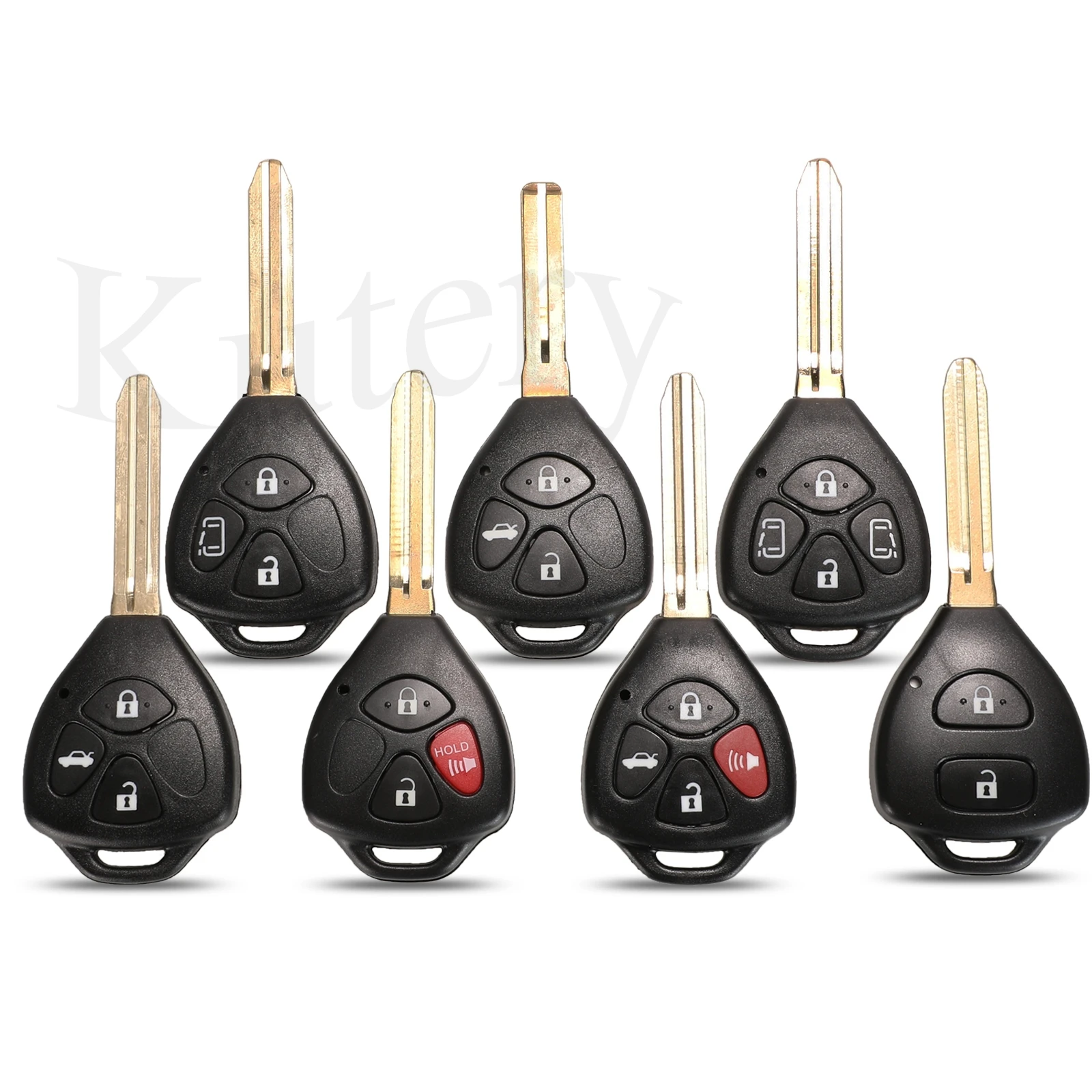 

jingyuqin For Toyota Corolla Camry Reiz RAV4 Crown Avalon Venza Matrix Blank 2/3/4 Button Remote Car Key Case