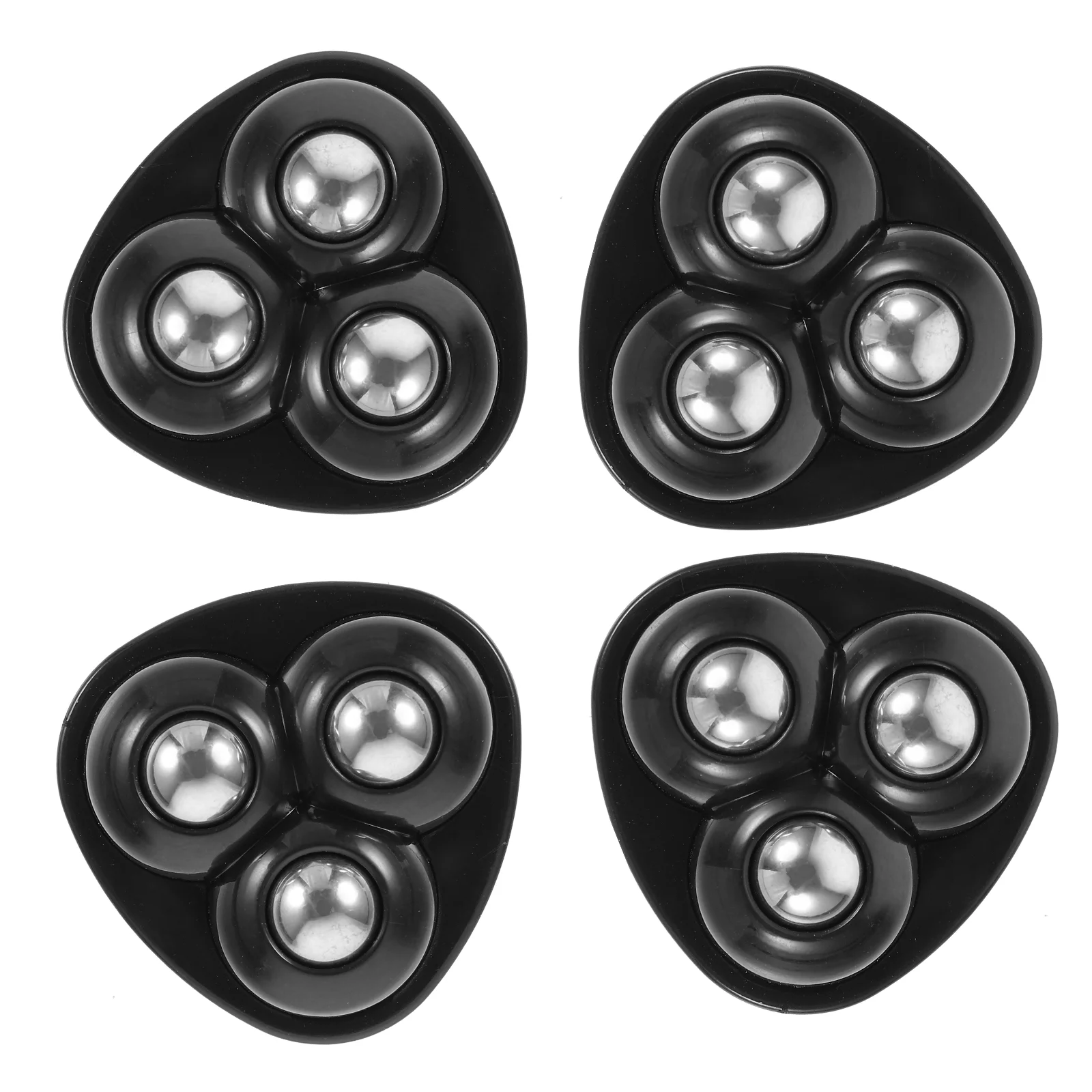 4 Pcs Garbage Bin Pulley Base Adhesive Wheels Self Casters Small Appliance for Kitchen Appliances Black