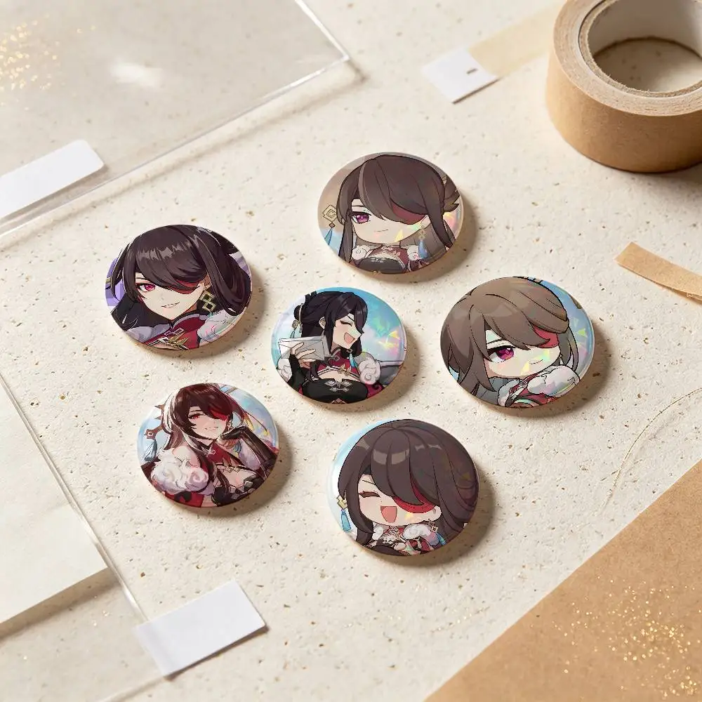 Beidou Genshin Impact Badges Button Round Creative Pin Brooch Badge Bag Decor Accessories Fans Collect Friends Gifts