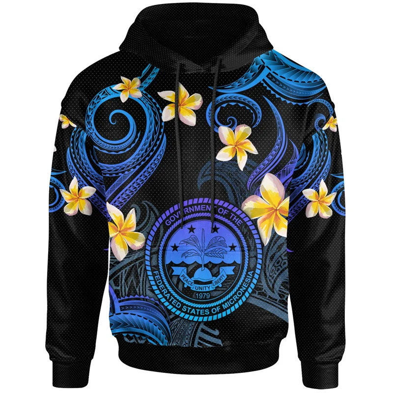 

3D Federated States Of Micronesia Printed Hoodies For Men Flag Of FSM Polynesia Graphic Hooded Sweatshirts Fashion Top Pullovers