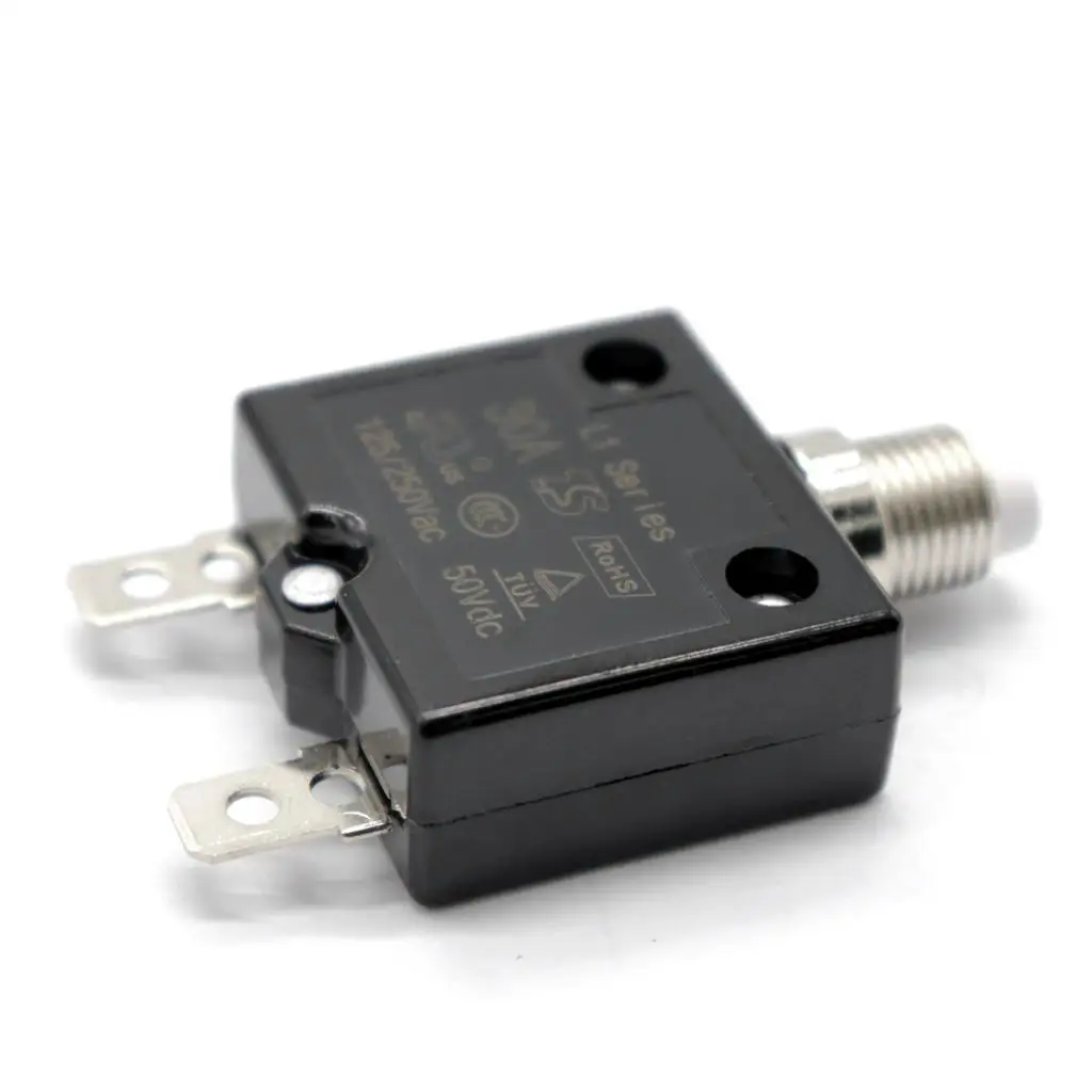 Car Circuit Breaker Resettable Panel Mount 30A High Sensitivity Push Button Safety Fuse for Vehicle and Marine Use