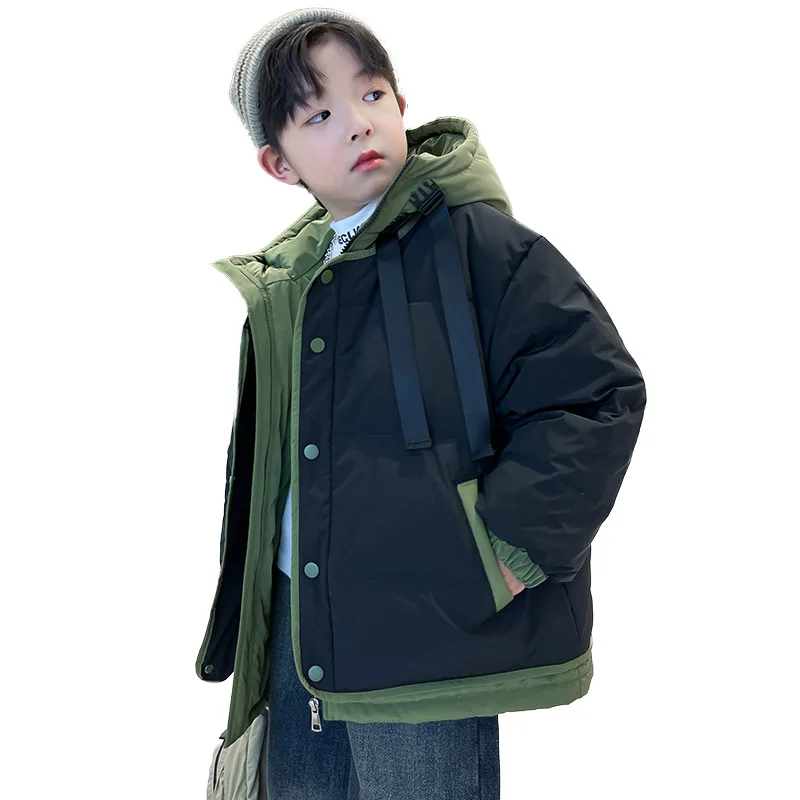 Boys Winter Down Cotton Coat Thickened 2024 New Winter Clothing Kids Winter Cotton Coat Coat Trendy