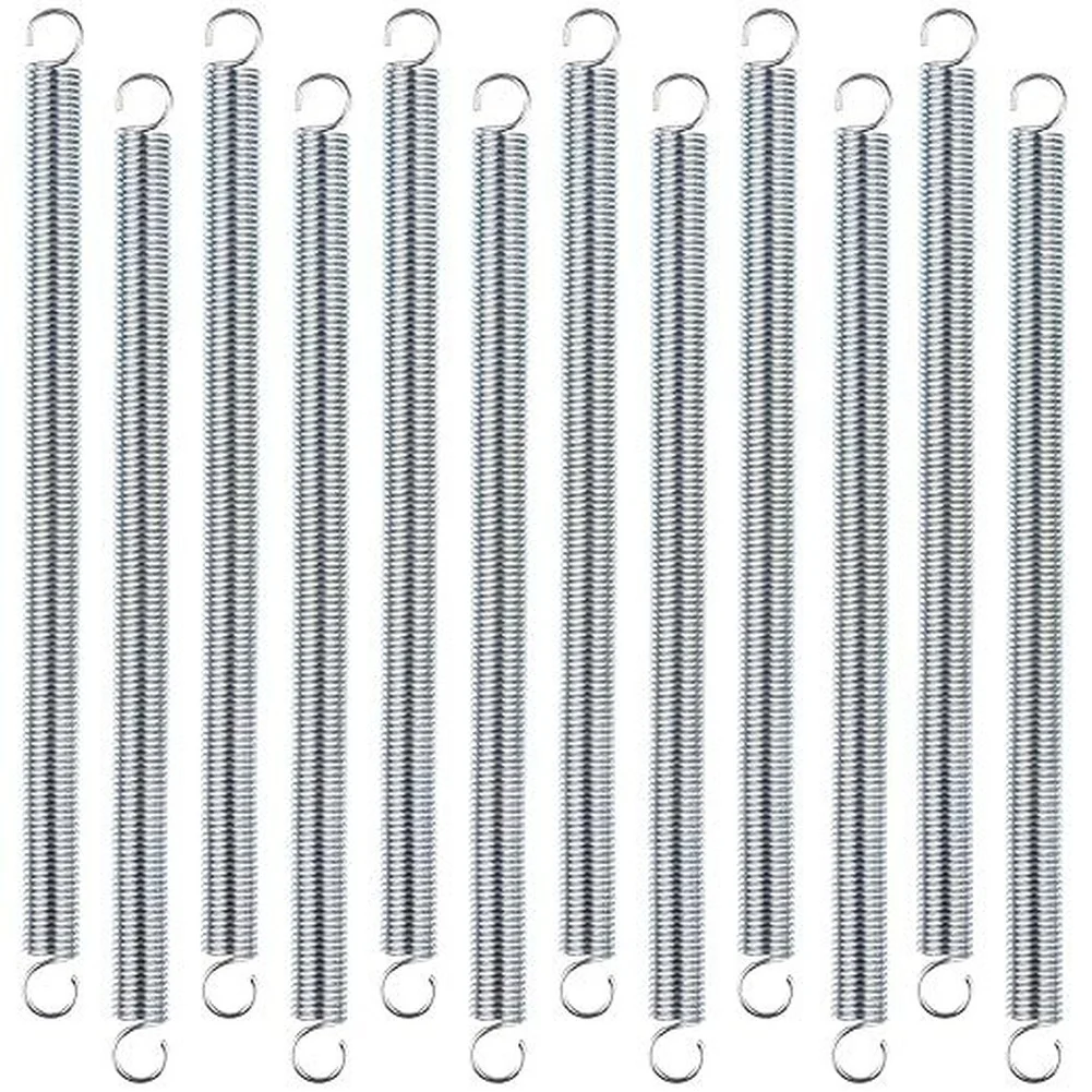 12Pcs Double Hook Ends Extension Springs Replacement Elastic Component 3 8 X 6 5 Inch 0 047 Inch Spring Steel Hook Ends For Car