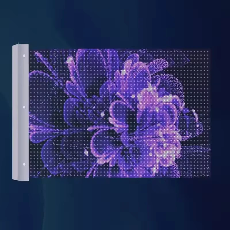 Led Flexible Transparent Crystal Film Display Advertising Screen for Glass Door Shopping Mall Led Flexible Screen