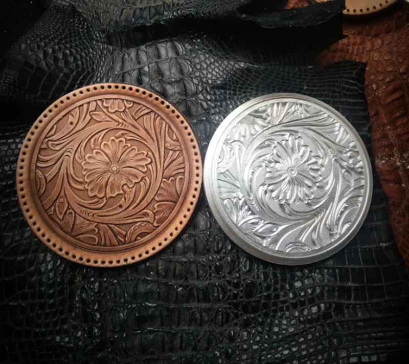 

Круглый цветочный узор династии Тан, ручная работа, инструменты для работы по коже, штампы для резьбы по коже с инструментами для резьбы по коже