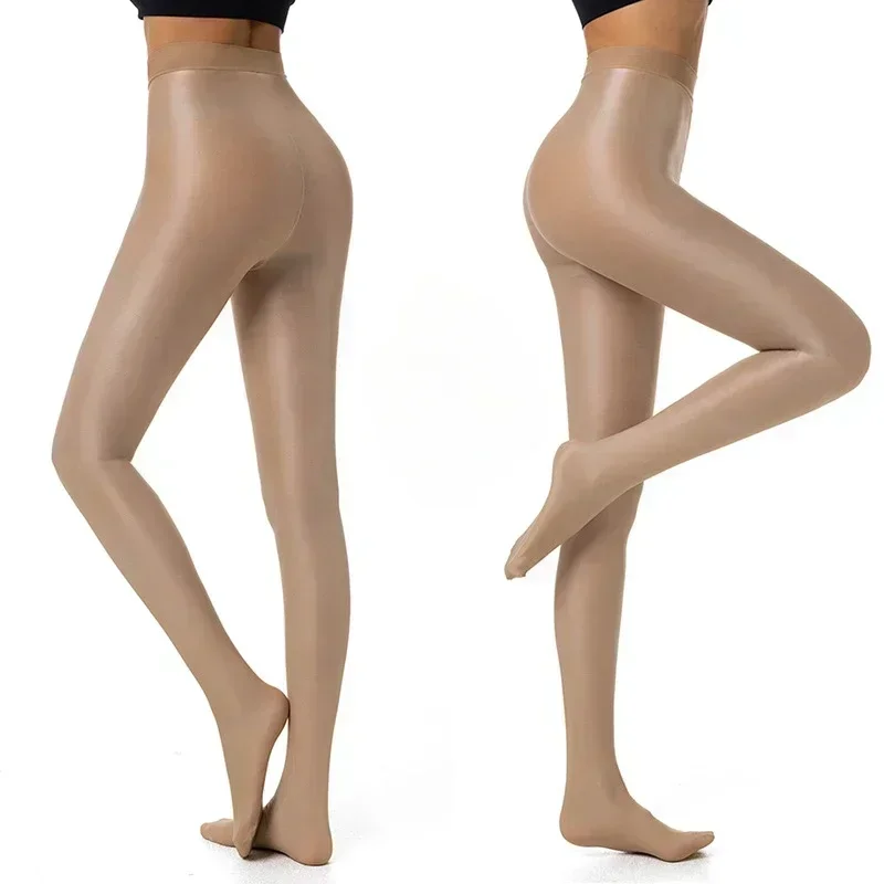 Medias moldeadoras 70D para mujer, pantimedias brillantes con forma Sexy, cantante de baile, medias reflectantes de compresión para Fitness, medias para club nocturno de talla grande