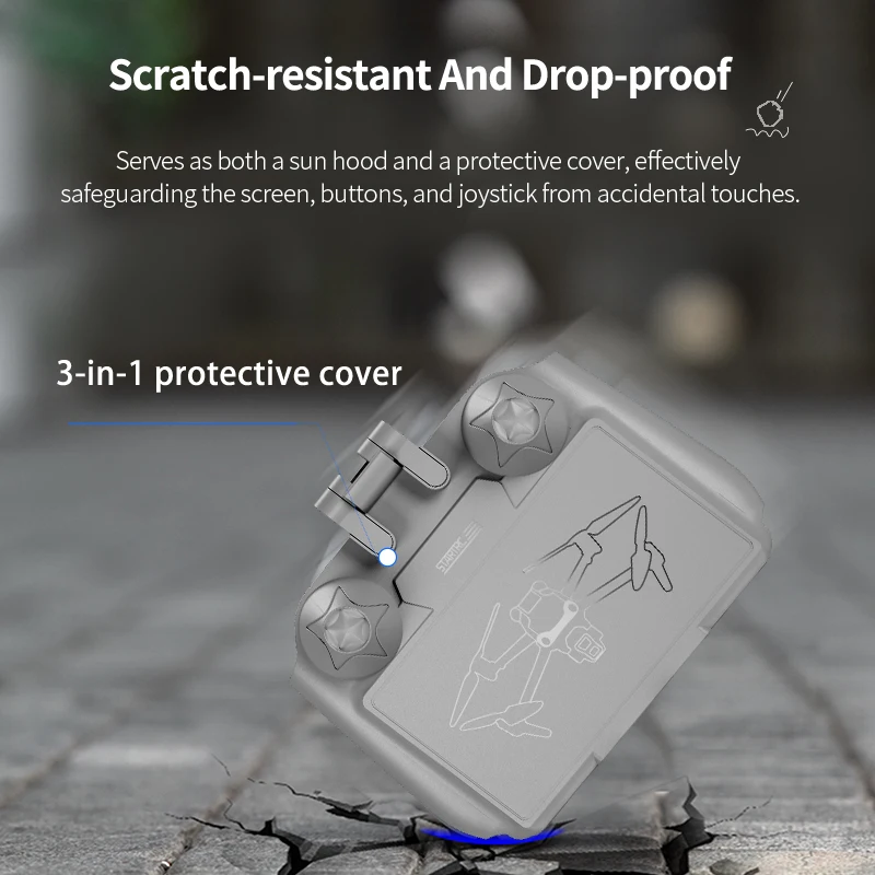 ل DJI AIR 3S/3/Mini 3/4 PRO الطائرة بدون طيار RC/RC2 تحكم عن بعد 2 في 1 شاشة المضادة للخدش الغطاء الواقي الشمس هود ظلة عدة