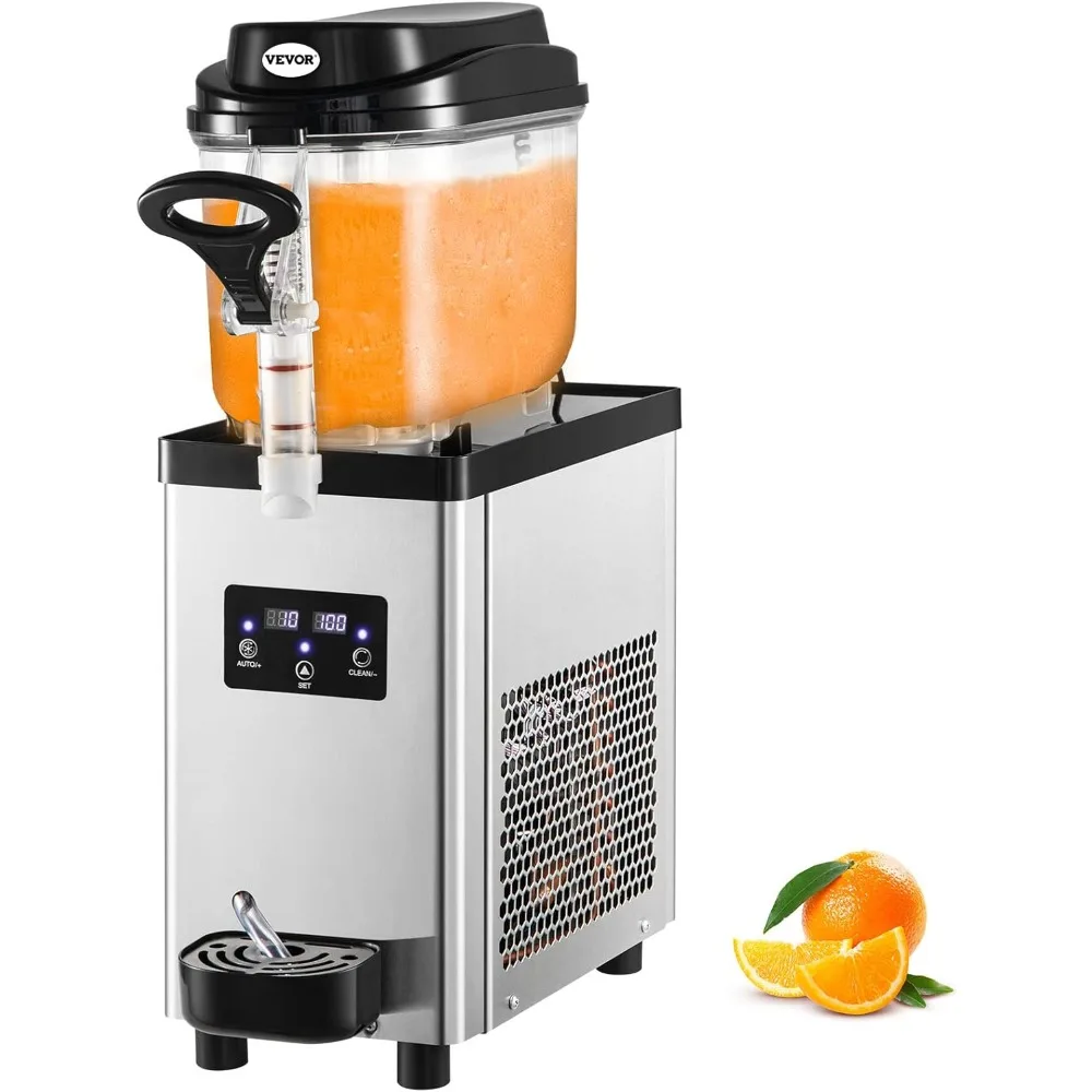 

Commercial Slushy Machine, 300W 110V, 6L/1.6 Gal 25 Cups Single-Bowl, Stainless Steel Margarita Smoothie