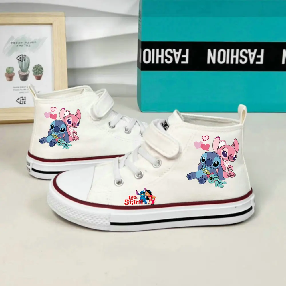 Tênis Disney-Stitch para crianças, desenho animado, anime fofo, presente casual para crianças, meninos e meninas