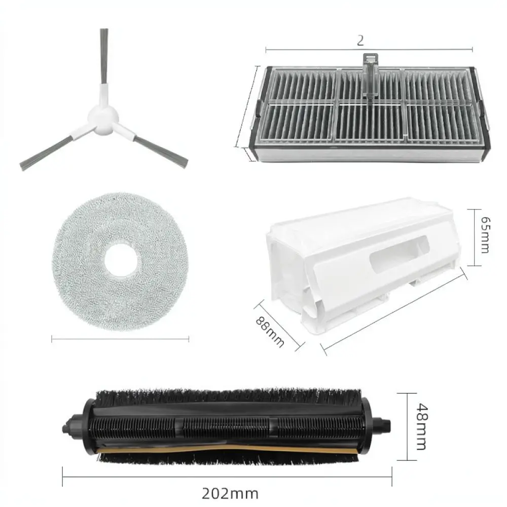 Robot Vacuum Parts For Mijia H40 Main Roller Brush Side Brush Hepa Filter Mop Cloths Dust Bags Replacement Kit