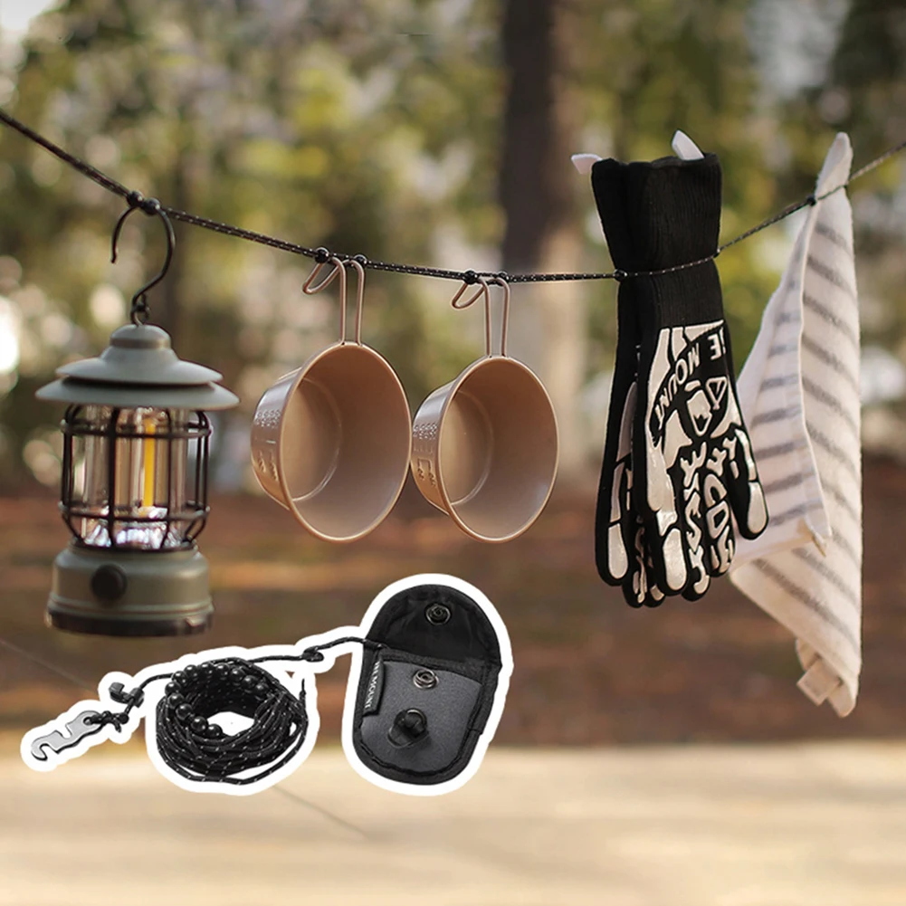 3m Adjustable Clothes Line Travel Stretchy Clothesline Sock Line Portable Travel Clothesline Cord Windproof Travel Clothesline