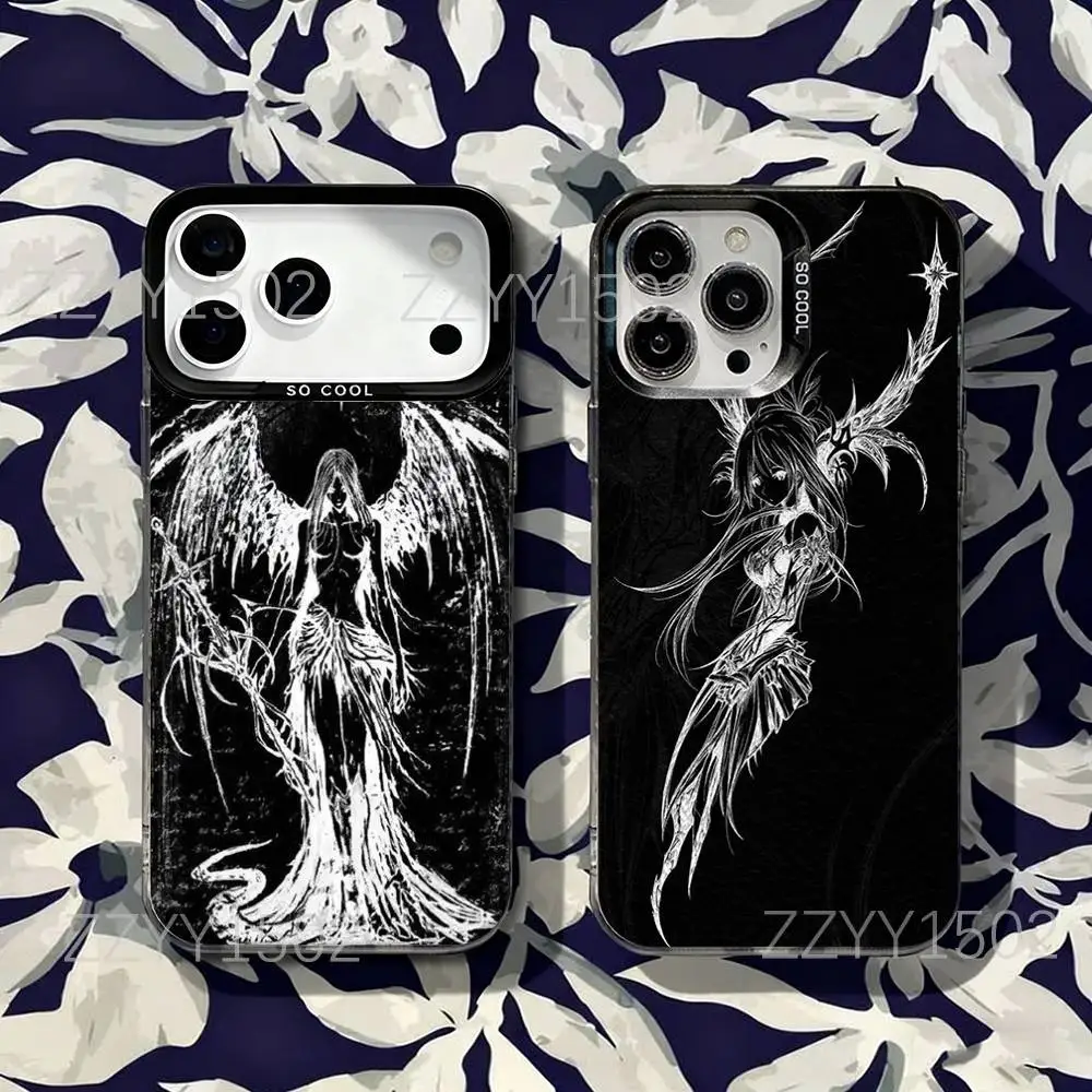 

Gothic Girl Sculpture Retro Phone Case For iPhone 17,16,15,14,13,12,X,8,Pro,Max,Plus,SE4,Air,Mini HD Black IMD Matte