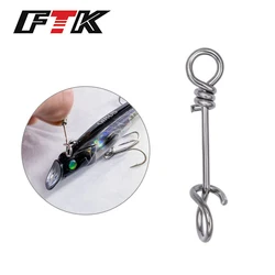 FTK 50Pack Fishing Clips Stainless Steel Quick Clips Speed Change Snaps Fast Attach Fly Fishing Snaps Lure Clips Connectors