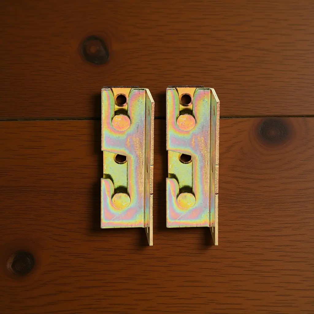 4Pcs Bed Rail Brackets Iron Heavy Duty Replacement Parts for Wood Bed Frame Headboard Footboard Support Hardware Fittings