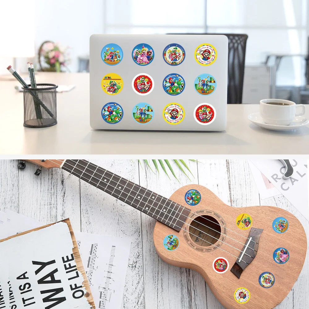 500 قطعة سوبر ماريو بروس لفة ملصقات أنيمي الكرتون لتقوم بها بنفسك التسمية الأمتعة الكتابة على الجدران الشارات الكرتون الاطفال حفلة الحلوى ملصق ديكور #6