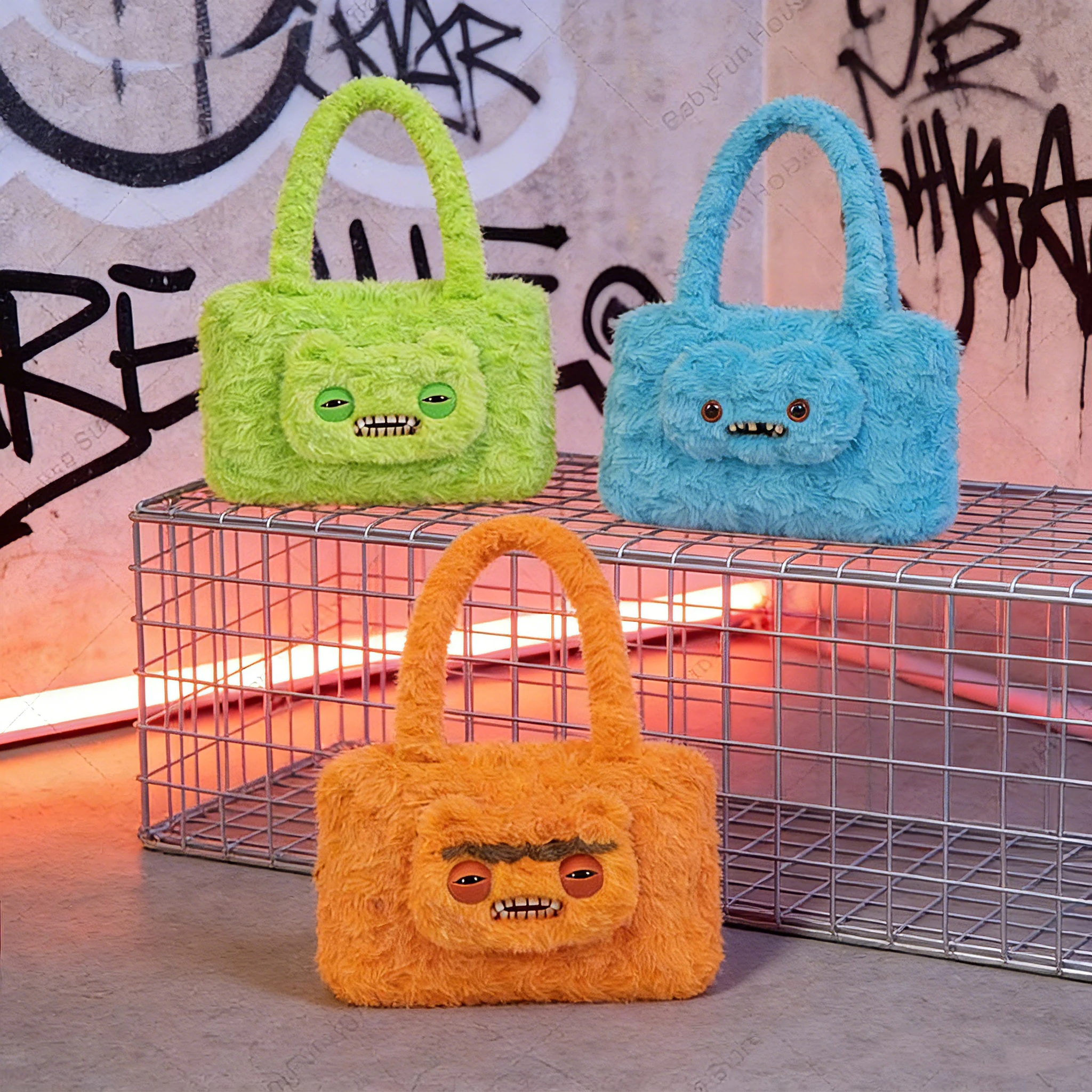 

Fuggler Crossbody Bag Mr Buttons Screech Monster Stuffed Plush Shoulder Bag Plush Animal Accessories Bag Handbag