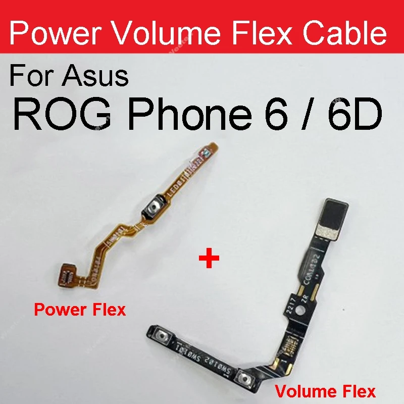 Power Volume Buttons Flex Cable For Asus ROG Phone 6 6D ON OFF Power Volume Side Button Keys Flex Ribbon Replacement Parts