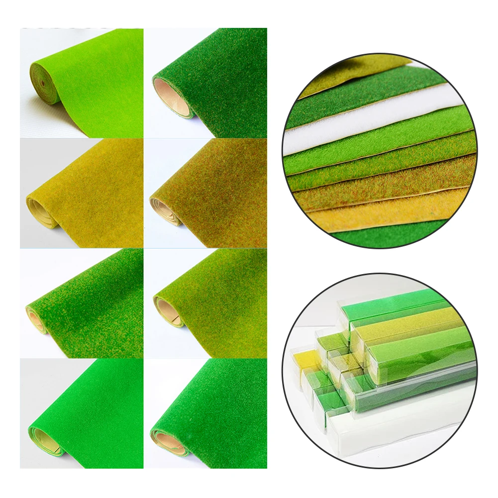 50/100CM DIY Grass Mat Landscape Model Train Scenery Layout Simulation Turf Flock Lawn Home Decoration Artificial Grassland Tool