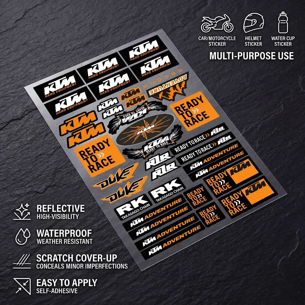 

FOR KTM Fashion Universal Scratch Resist Reflective Waterproof Stickers For Auto Motorcycle Helmet Mug Refrigerator