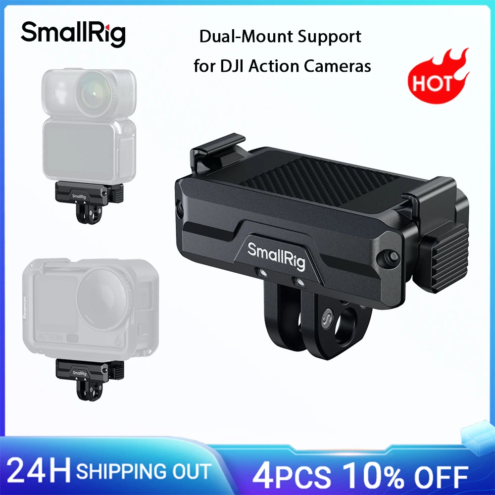 

Поддержка SmallRig с двойным креплением для экшн-камер DJI Магнитный быстросъемный механизм для DJI Osmo Action 6 и клетки для DJI Osmo Nano 5890
