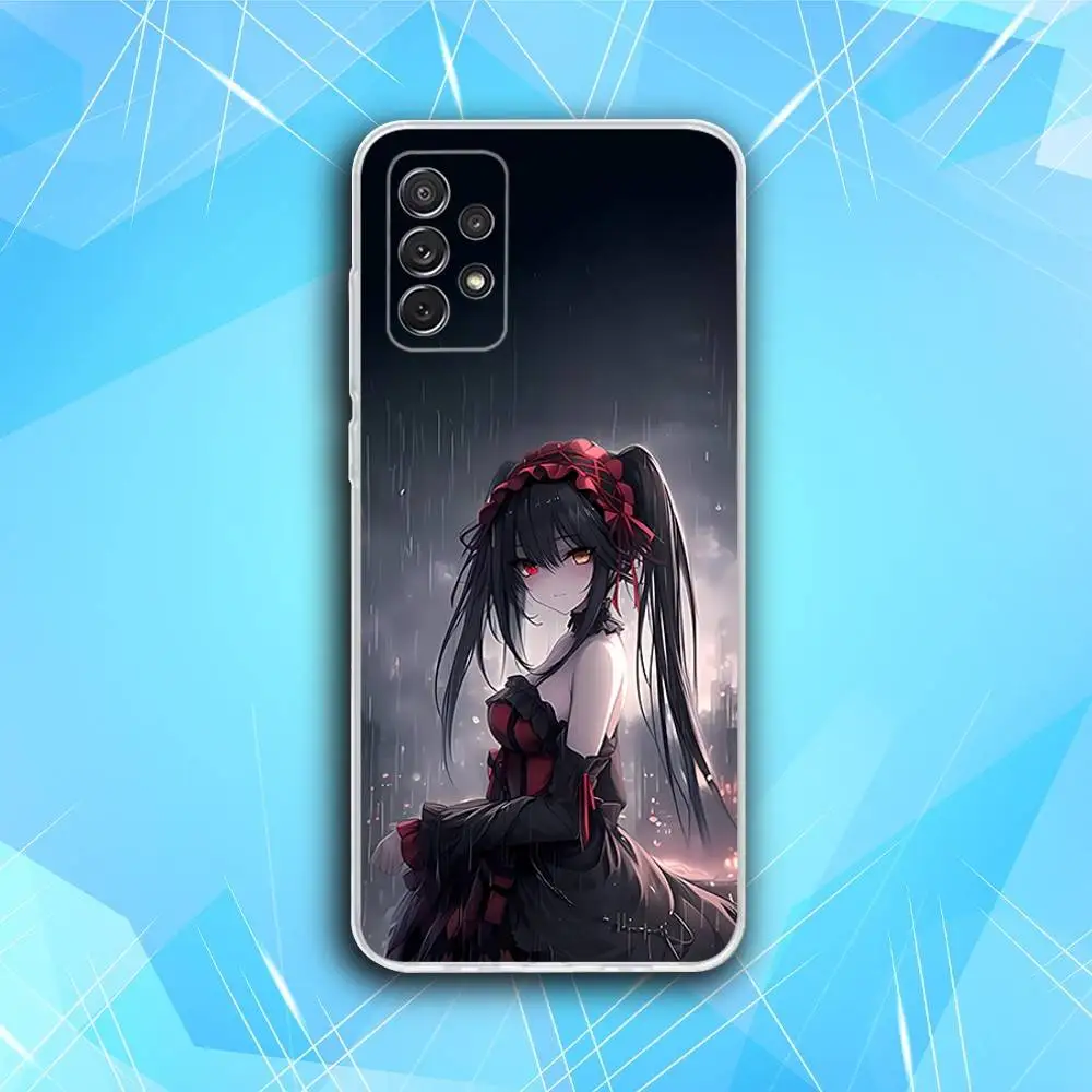 T-Tokisaki Anime Kurumi Phone Case For Samsung S30,23,21,22,20, FE lite,S10,9,8,7 PIus Note20ultra Soft Transparent