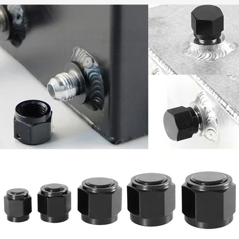 3Set Car Modification Parts Fuel Hose Plug Nut Adapter Aluminum Alloy Fuel Tank Nut AN4 AN6 AN8 AN10 AN12