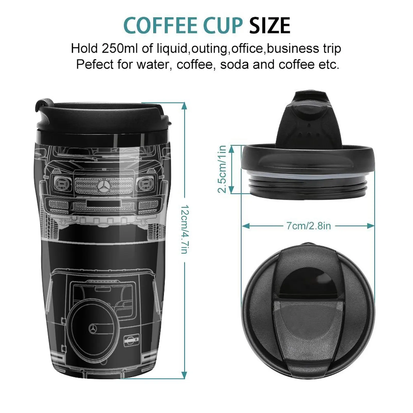 New New G-Wagon 2019 Blueprint Travel Coffee Mug Espresso Coffee Cup Coffee Mug Coffee Cup Heat Preservation Coffee To Go