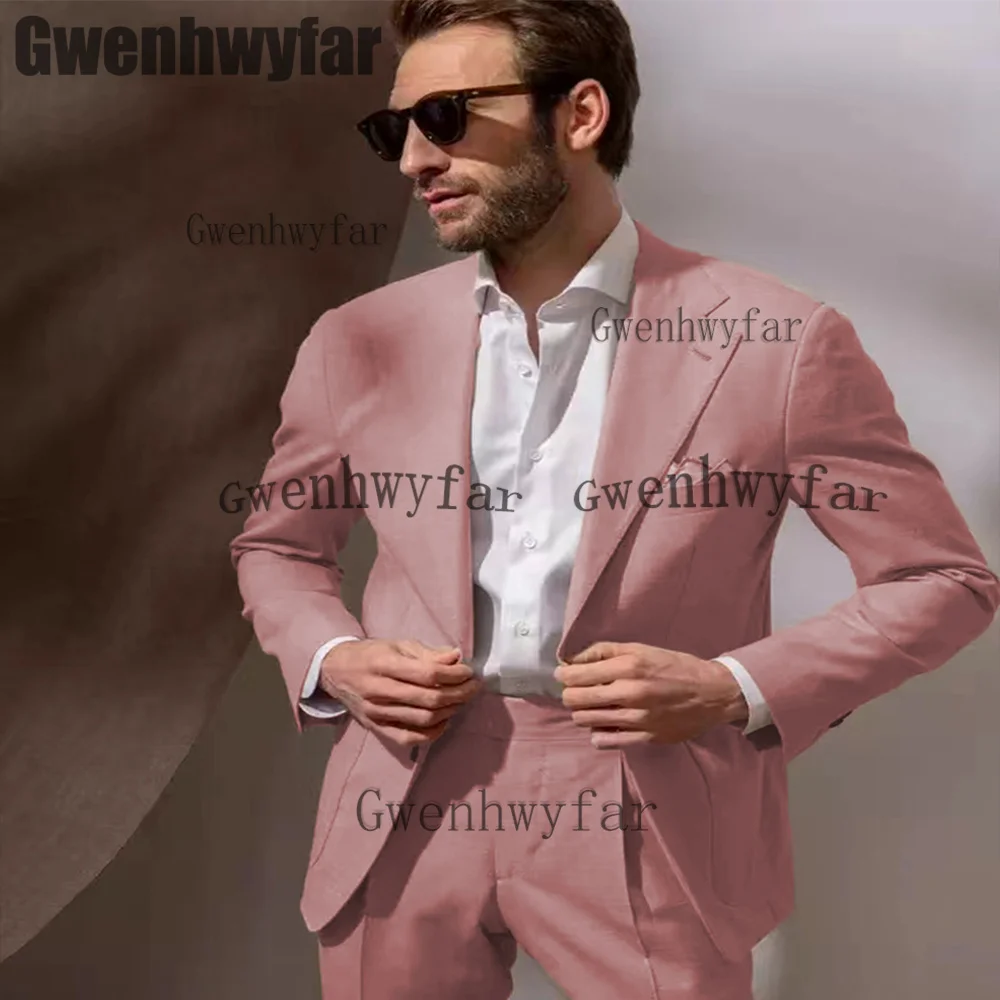 

Gwenhwyfar Fashion Men Suits Wedding Costume Homme Tuxedo Groom Man Blazer Groomsmen Suit 2 Pieces Jacket Sets(Jacket+Trousers)