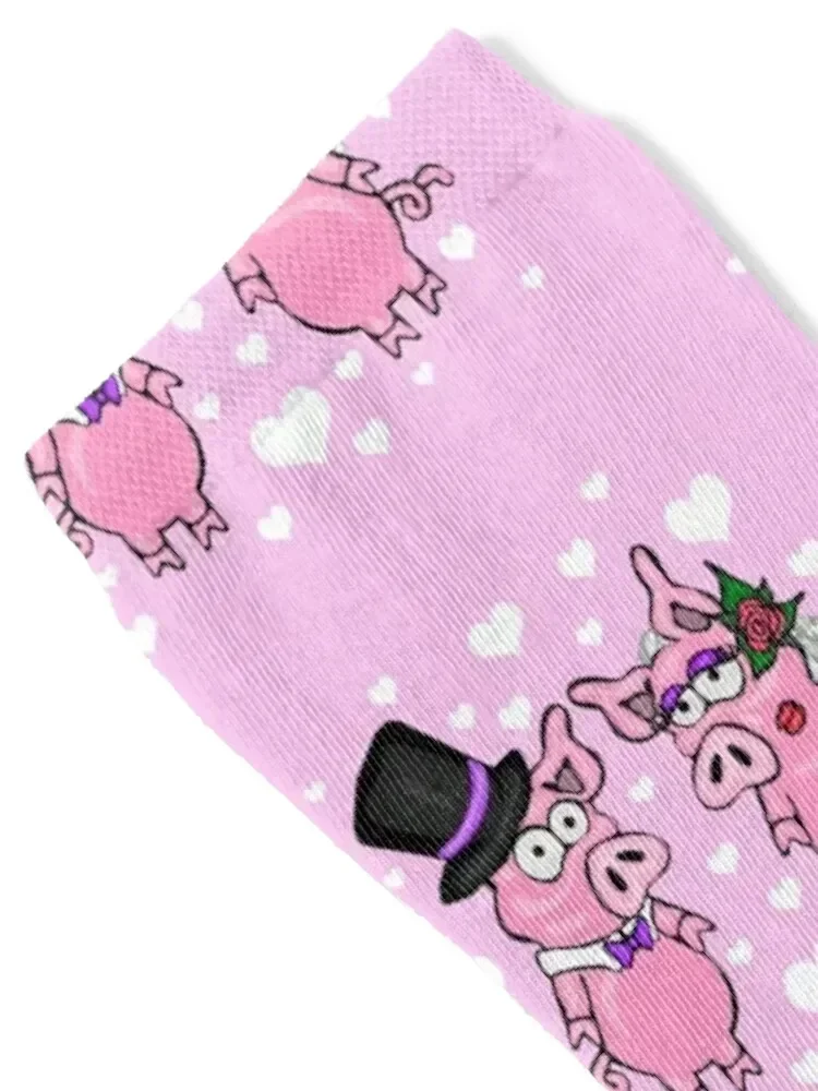 Piggy Wedding Bride And Groom Socks man Men's Socks Women's Men's